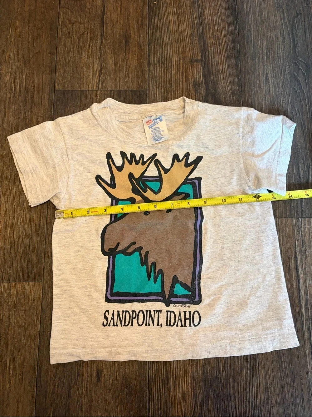 Vintage 90s Artforms Sandpoint, Idaho Moose Kids Graphic T-Shirt Size XS (4-5)